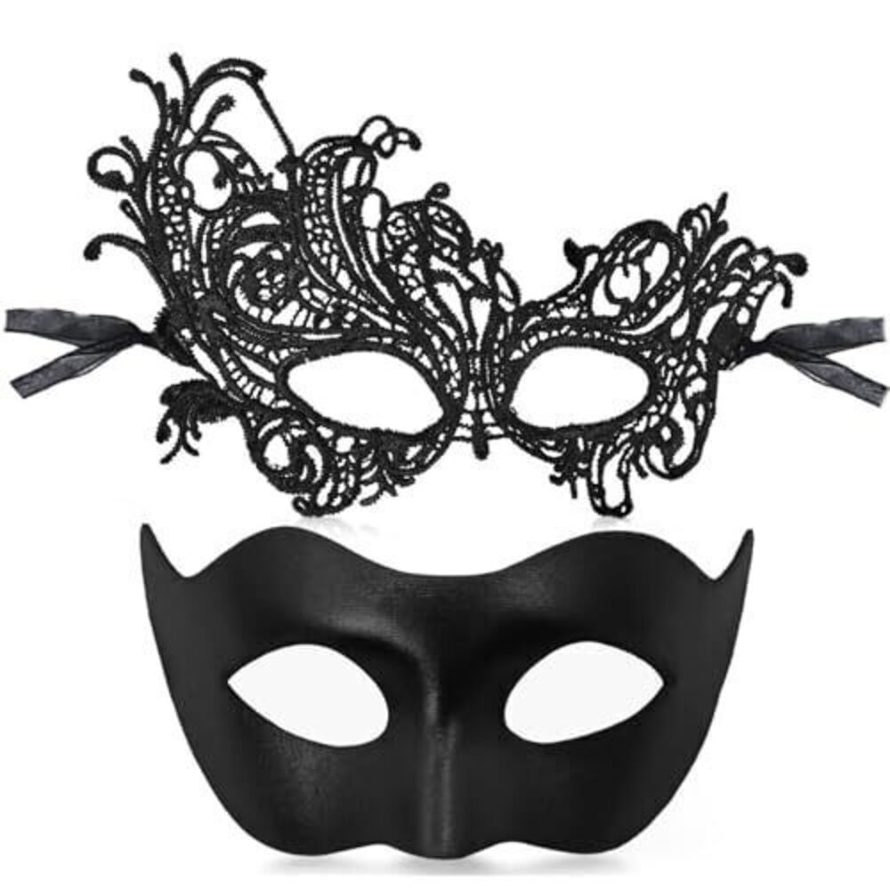 8791 Masquerade Mask Couple Halloween Venetian Eye Masks for Party Costume